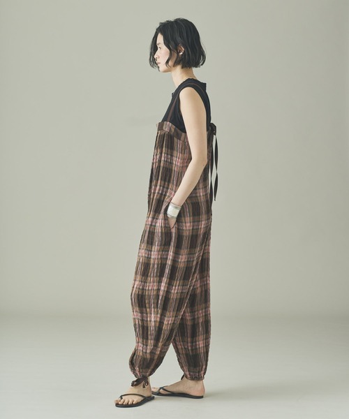 Curensology(カレンソロジー)の「Curensology(カレンソロジー)/<C.S.G>チェックオールインワン(つなぎ/オールインワン・レディース・ブラウン・FREE)」の4枚目の写真