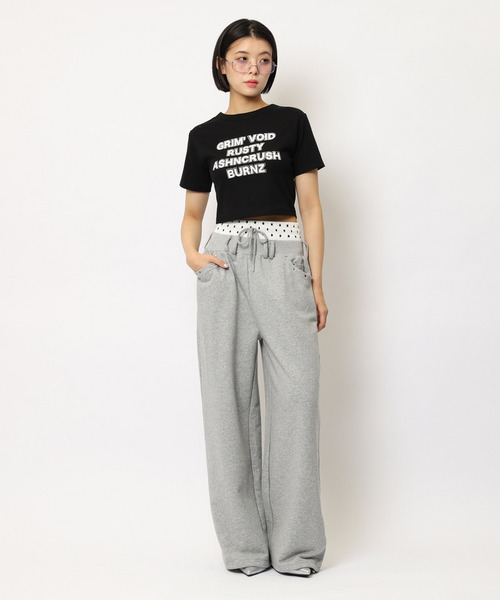 SPIRALGIRL（スパイラルガール）の「ウエストデザインバックロゴ刺しゅうパンツ（スウェットパンツ・レディース・ブラウン/グレー/ブラック・FREE）」の17枚目の写真