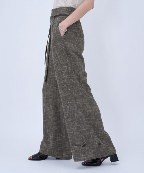 HARE(ハレ)の「カラミメッシュワイドパンツ(HARE)(スラックス・レディース・ブラック/ブラウン・FREE)」の12枚目の写真