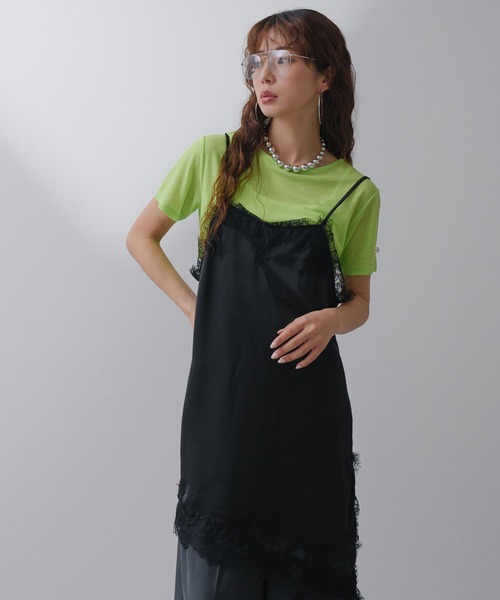 bohmal（ボマール）の「サテンレースアシメキャミ（キャミソール・レディース・アイボリー/ブラック・FREE）」の11枚目の写真