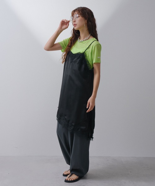 bohmal（ボマール）の「サテンレースアシメキャミ（キャミソール・レディース・アイボリー/ブラック・FREE）」の12枚目の写真