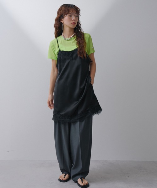 bohmal（ボマール）の「サテンレースアシメキャミ（キャミソール・レディース・アイボリー/ブラック・FREE）」の13枚目の写真