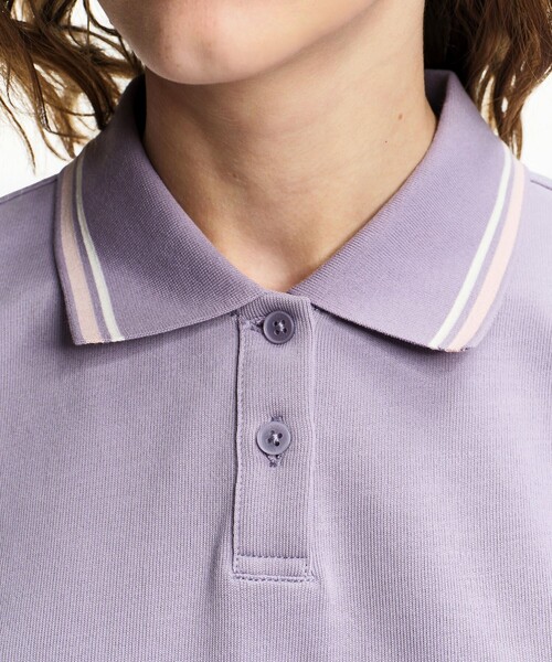 AIGLE(エーグル)の「UVカット ピケポロシャツ(ポロシャツ・レディース・パープル/ダークネイビー/ブラック/ライトピンク/オフホワイト・L/M/S/XL/XS)」の22枚目の写真