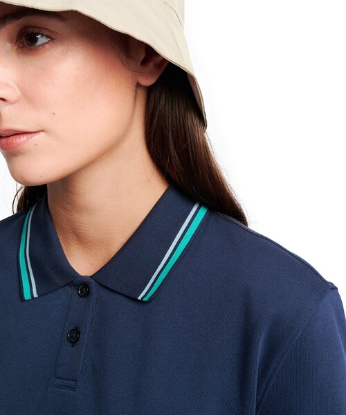 AIGLE(エーグル)の「UVカット ピケポロシャツ(ポロシャツ・レディース・パープル/ダークネイビー/ブラック/ライトピンク/オフホワイト・L/M/S/XL/XS)」の18枚目の写真