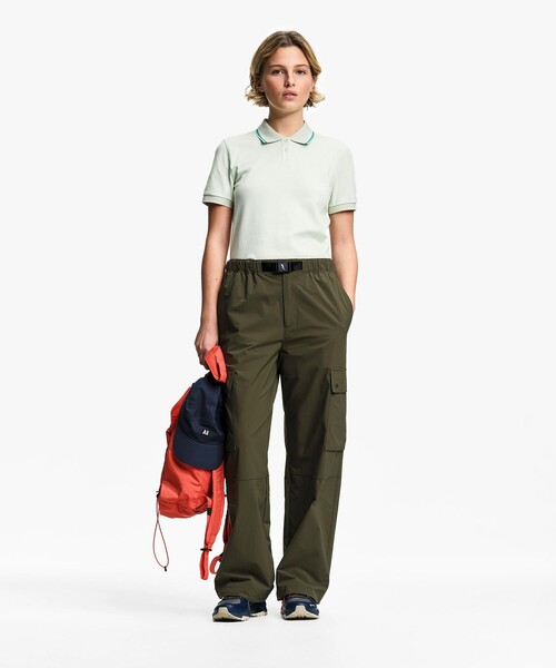 AIGLE(エーグル)の「UVカット ピケポロシャツ(ポロシャツ・レディース・パープル/ダークネイビー/ブラック/ライトピンク/オフホワイト・L/M/S/XL/XS)」の10枚目の写真
