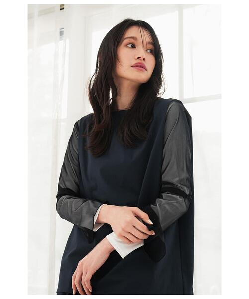 Park Slope NEWYORKER(パークスロープニューヨーカー)の「【着回し・オンオフ】クルーネックプルオーバー(Tシャツ/カットソー・レディース・ブラック/ホワイト・L/M)」の18枚目の写真