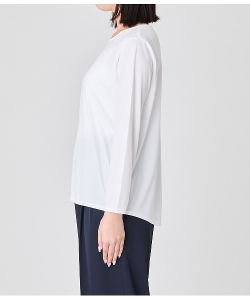 Park Slope NEWYORKER(パークスロープニューヨーカー)の「【着回し・オンオフ】クルーネックプルオーバー(Tシャツ/カットソー・レディース・ブラック/ホワイト・L/M)」の8枚目の写真