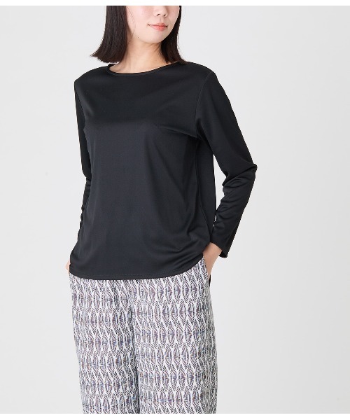 Park Slope NEWYORKER(パークスロープニューヨーカー)の「【着回し・オンオフ】クルーネックプルオーバー(Tシャツ/カットソー・レディース・ブラック/ホワイト・L/M)」の14枚目の写真