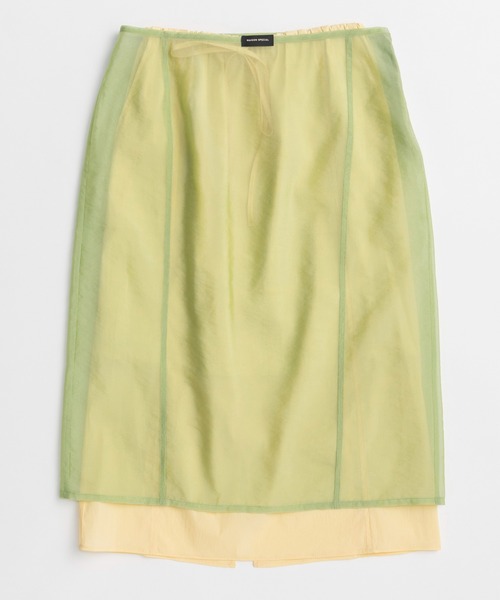 MAISON SPECIAL(メゾンスペシャル)の「Sheer Layered Color Skirt/シアーレイヤードカラースカート(スカート・レディース・グリーン/パープル/オレンジ・36/38)」の2枚目の写真