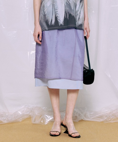 MAISON SPECIAL(メゾンスペシャル)の「Sheer Layered Color Skirt/シアーレイヤードカラースカート(スカート・レディース・グリーン/パープル/オレンジ・36/38)」の13枚目の写真