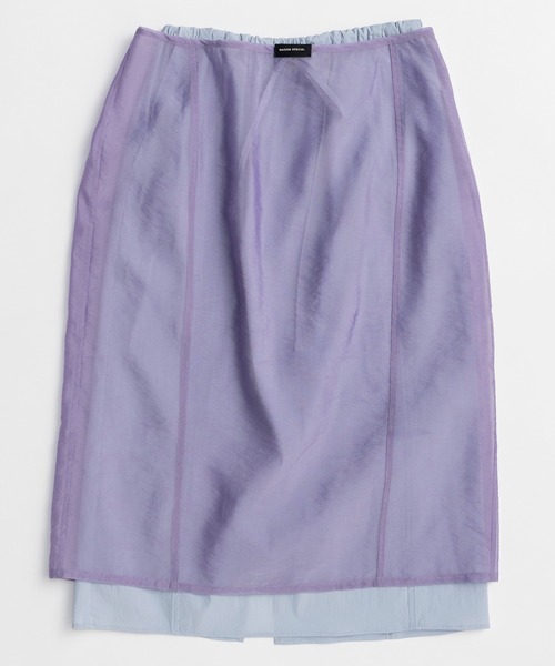 MAISON SPECIAL(メゾンスペシャル)の「Sheer Layered Color Skirt/シアーレイヤードカラースカート(スカート・レディース・グリーン/パープル/オレンジ・36/38)」の15枚目の写真