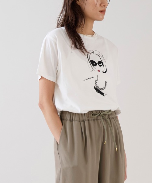 marmors（マルモア）の「【marmors】ネックレスイラストTシャツ（Tシャツ/カットソー・レディース・ベージュ/ホワイト・36）」の10枚目の写真