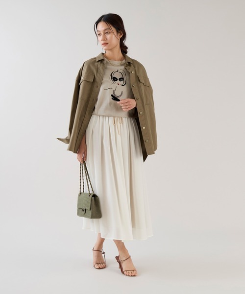 marmors（マルモア）の「【marmors】ネックレスイラストTシャツ（Tシャツ/カットソー・レディース・ベージュ/ホワイト・36）」の8枚目の写真