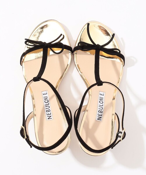 NEBULONI E（ネブローニ）の「NEBULONI E.  RIBBON ヒールサンダル（サンダル・レディース・ゴールド系その他・36.5/37.5/35.5）」の8枚目の写真