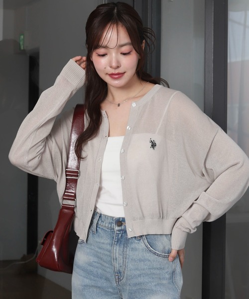 U.S. POLO ASSN.(ユーエスポロアッスン)の「∴WEGO/【WEB限定】U.S. POLO ASSN.別注 シアーカーデ(カーディガン/ボレロ・レディース・ライトグレー/ブラック/ホワイト系その他5/アイボリー・FREE)」の10枚目の写真