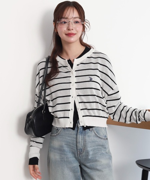 U.S. POLO ASSN.(ユーエスポロアッスン)の「∴WEGO/【WEB限定】U.S. POLO ASSN.別注 シアーカーデ(カーディガン/ボレロ・レディース・ライトグレー/ブラック/ホワイト系その他5/アイボリー・FREE)」の12枚目の写真