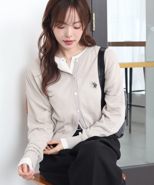 U.S. POLO ASSN.(ユーエスポロアッスン)の「∴WEGO/【WEB限定】U.S. POLO ASSN.別注 シアーカーデ(カーディガン/ボレロ・レディース・ライトグレー/ブラック/ホワイト系その他5/アイボリー・FREE)」の17枚目の写真