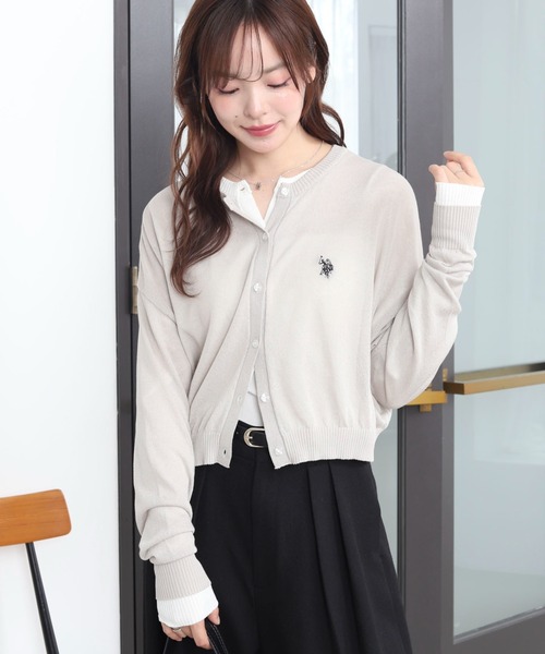 U.S. POLO ASSN.(ユーエスポロアッスン)の「∴WEGO/【WEB限定】U.S. POLO ASSN.別注 シアーカーデ(カーディガン/ボレロ・レディース・ライトグレー/ブラック/ホワイト系その他5/アイボリー・FREE)」の19枚目の写真
