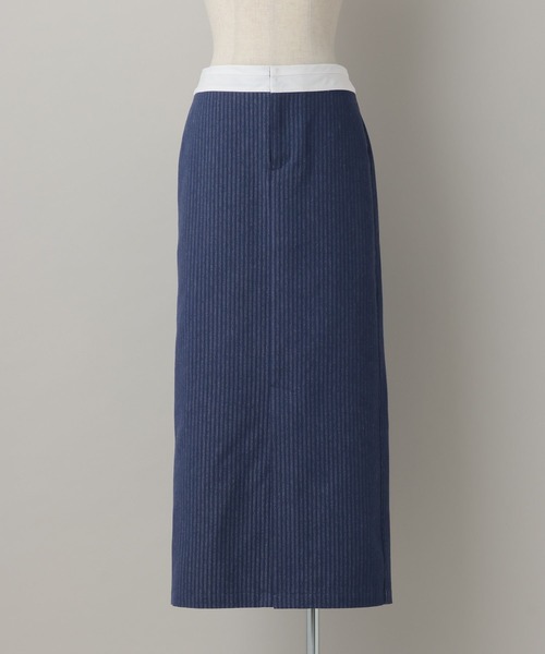A part by（アパートバイ）の「ヒッコリーIラインスカート（スカート・レディース・ブルー/ブラック・SMALL/MEDIUM）」の2枚目の写真