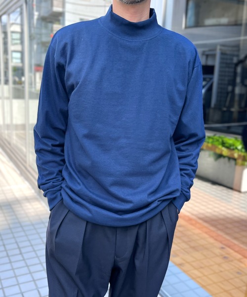CalCru（カルクルー）の「【CalCru】カルクルー  7oz コットン モック ロングスリーブTシャツ ロンT アメリカ製 CC12LM（Tシャツ/カットソー・メンズ・ホワイト/ブラック/ネイビー・M/L/XL）」の3枚目の写真