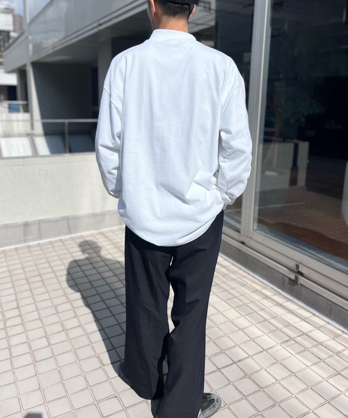 CalCru（カルクルー）の「【CalCru】カルクルー  7oz コットン モック ロングスリーブTシャツ ロンT アメリカ製 CC12LM（Tシャツ/カットソー・メンズ・ホワイト/ブラック/ネイビー・M/L/XL）」の10枚目の写真