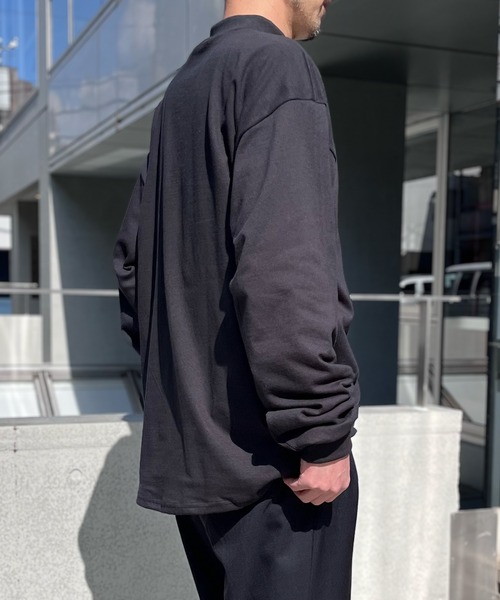 CalCru（カルクルー）の「【CalCru】カルクルー  7oz コットン モック ロングスリーブTシャツ ロンT アメリカ製 CC12LM（Tシャツ/カットソー・メンズ・ホワイト/ブラック/ネイビー・M/L/XL）」の14枚目の写真