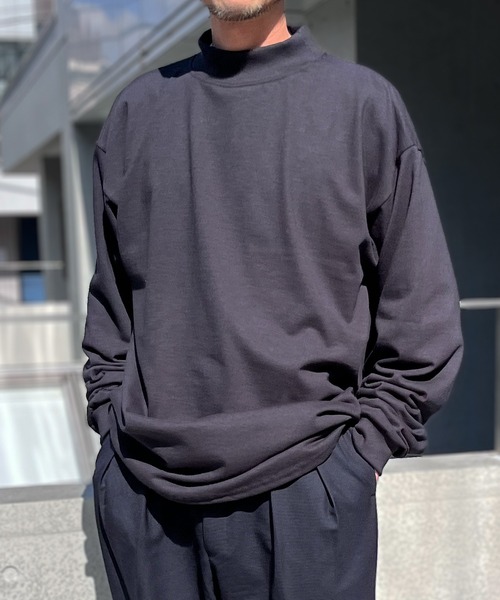 CalCru（カルクルー）の「【CalCru】カルクルー  7oz コットン モック ロングスリーブTシャツ ロンT アメリカ製 CC12LM（Tシャツ/カットソー・メンズ・ホワイト/ブラック/ネイビー・M/L/XL）」の11枚目の写真