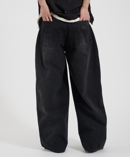 Perushu(ペルーシュ)の「LOOSEFIT DAMAGED DOUBLE-KNEE PANTS/ルーズフィットダメージダブルニーパンツ(デニムパンツ・メンズ・パープル/ブラック/ブラウン・LARGE/MEDIUM/SMALL)」の18枚目の写真