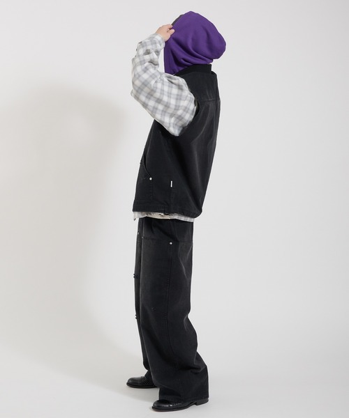 Perushu(ペルーシュ)の「LOOSEFIT DAMAGED DOUBLE-KNEE PANTS/ルーズフィットダメージダブルニーパンツ(デニムパンツ・メンズ・パープル/ブラック/ブラウン・LARGE/MEDIUM/SMALL)」の7枚目の写真