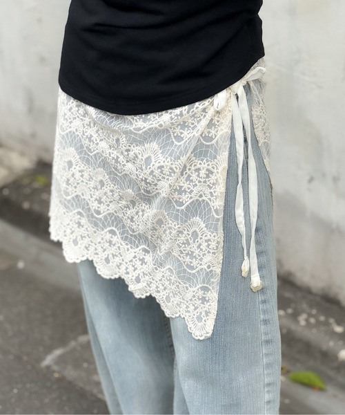 Chiina(チーナ)の「Chiina / 【2種デザイン】レースラップ巻きスカート(スカート・レディース・B/A・FREE)」の9枚目の写真