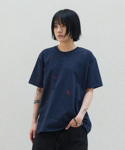 SLOWACID（スローアシッド）の「ウォッシュドスタンプ半袖Tシャツ[ネイビー]（Tシャツ/カットソー・レディース・その他・SMALL/MEDIUM/LARGE/X-LARGE/X-SMALL）」の2枚目の写真