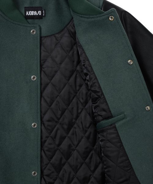 AJOBYAJO（アジョバイアジョ）の「Wool Mixed Varsity Stadium Jacket [GREEN]（スタジャン・レディース・その他・XL/LARGE）」の4枚目の写真