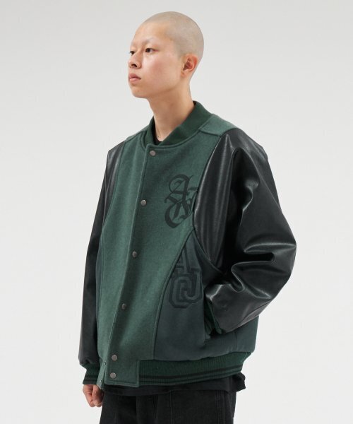 AJOBYAJO（アジョバイアジョ）の「Wool Mixed Varsity Stadium Jacket [GREEN]（スタジャン・レディース・その他・XL/LARGE）」の8枚目の写真