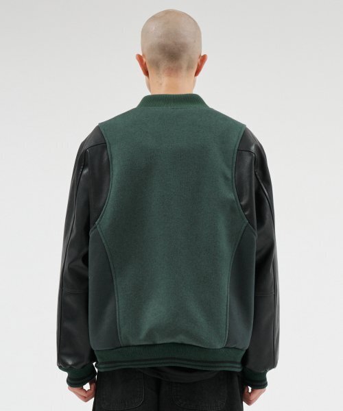 AJOBYAJO（アジョバイアジョ）の「Wool Mixed Varsity Stadium Jacket [GREEN]（スタジャン・レディース・その他・XL/LARGE）」の9枚目の写真
