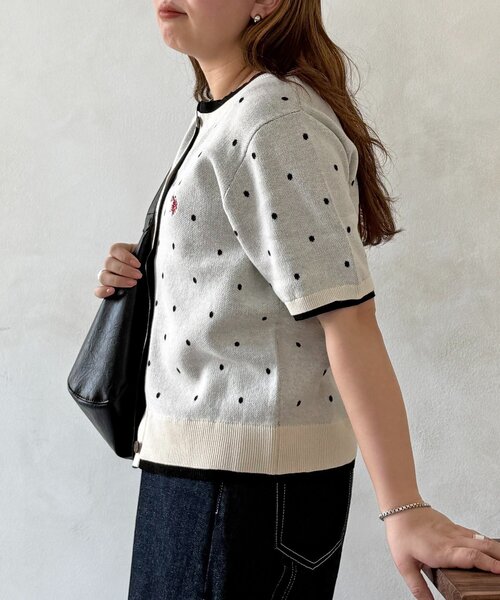 U.S. POLO ASSN.(ユーエスポロアッスン)の「【U.S. POLO ASSN.】フェイクレイヤードスウェットライクカーディガン(カーディガン/ボレロ・レディース・ネイビー/アイボリー/グレー/ブラウン/グリーン系・FREE)」の7枚目の写真