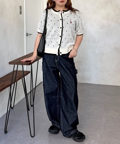 U.S. POLO ASSN.(ユーエスポロアッスン)の「【U.S. POLO ASSN.】フェイクレイヤードスウェットライクカーディガン(カーディガン/ボレロ・レディース・ネイビー/アイボリー/グレー/ブラウン/グリーン系・FREE)」の10枚目の写真