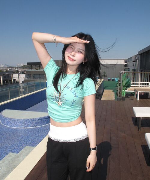 COSO(コソ)の「CCカラーアートワーククロップTシャツ(ミント)(Tシャツ/カットソー・レディース・ミント・SMALL/MEDIUM)」の11枚目の写真