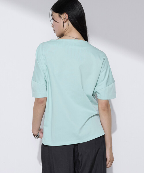 Gabardine K.T（ギャバジンケーティー）の「プレーティング天竺 ワンタックプルオーバー（Tシャツ/カットソー・レディース・サックスブルー/ブラウン/ミント・9号）」の20枚目の写真