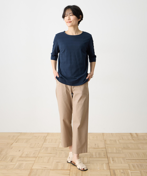 DECOY SINCE 1981（デコイシンスイチキュウハチイチ）の「ストレッチストレートパンツ【接触冷感・ウォッシャブル・後ろウエストゴム・大きいサイズあり】（その他パンツ・レディース・モカ/ネイビー/チャコールグレー・61/64/67/70/76/80）」の19枚目の写真