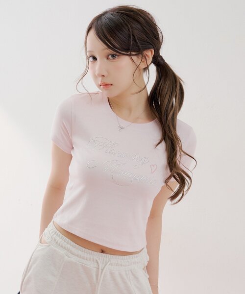 ちこぼー ラインストーンロゴチビT（Tシャツ/カットソー）｜Chico（チコ）の