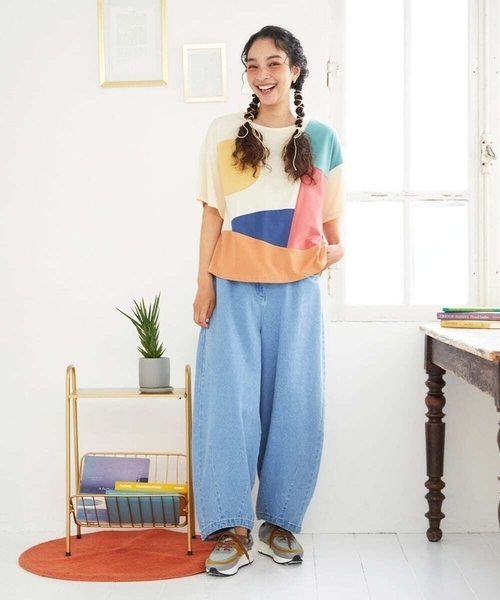 Jocomomola（ホコモモラ）の「Superposicion カーブシルエットデニムパンツ（デニムパンツ・レディース・ネイビー/ダークインディゴブルー・42/40）」の5枚目の写真