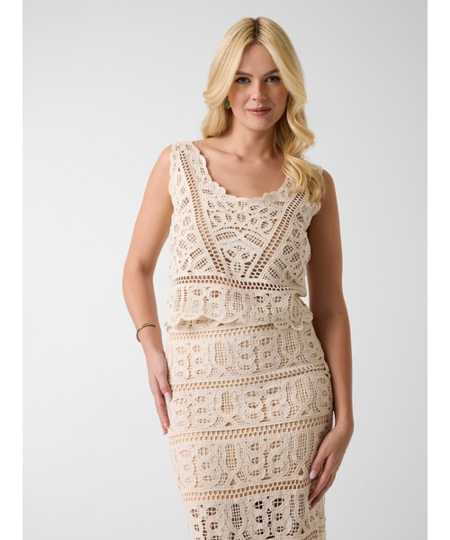 Guess(ゲス)の「OCTAVIA Tank Sweater タンクトップ(タンクトップ・レディース・クリーム/ブラック・SMALL/X-SMALL/LARGE/MEDIUM)」の14枚目の写真