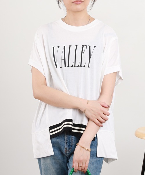 EGLANTINE(エグランティーヌ)の「EGLANTINE ドルマンスリーブロゴカットソー 半袖(Tシャツ/カットソー・レディース・グレイッシュベージュ/オフホワイト/チャコールグレー・38)」の13枚目の写真
