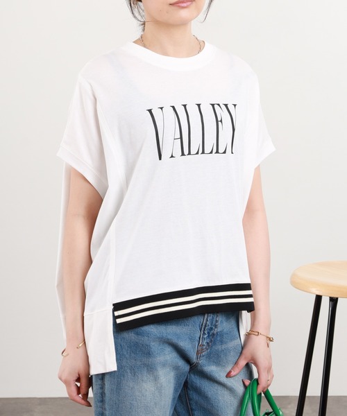 EGLANTINE(エグランティーヌ)の「EGLANTINE ドルマンスリーブロゴカットソー 半袖(Tシャツ/カットソー・レディース・グレイッシュベージュ/オフホワイト/チャコールグレー・38)」の14枚目の写真