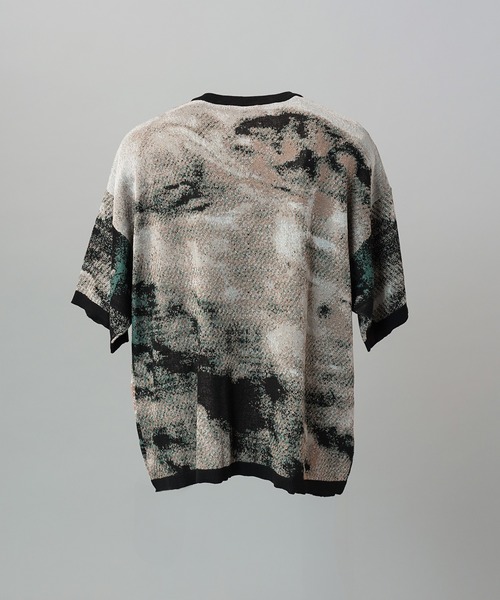 MAISON SPECIAL(メゾンスペシャル)の「《UNISEX》Abstract Jacquard Prime-Over Knit T-shirt/アブストラクトジャガードプライムオーバーニットTシャツ【MAISON SPECIAL/メゾンスペシャル】(Tシャツ/カットソー・メンズ・ブルー/ブラック/ベージュ・0/1/2)」の10枚目の写真