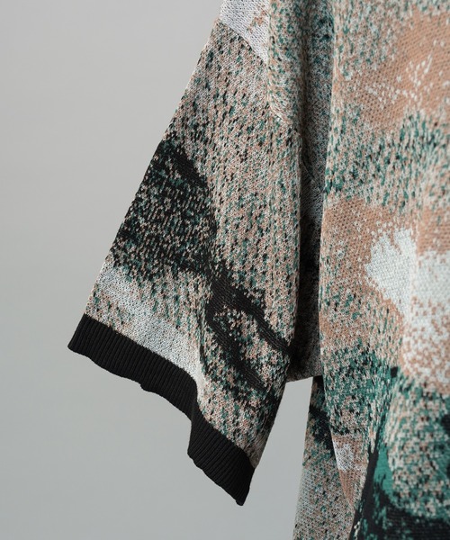 MAISON SPECIAL(メゾンスペシャル)の「《UNISEX》Abstract Jacquard Prime-Over Knit T-shirt/アブストラクトジャガードプライムオーバーニットTシャツ【MAISON SPECIAL/メゾンスペシャル】(Tシャツ/カットソー・メンズ・ブルー/ブラック/ベージュ・0/1/2)」の12枚目の写真
