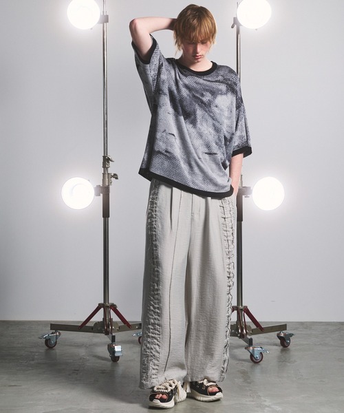 MAISON SPECIAL(メゾンスペシャル)の「《UNISEX》Abstract Jacquard Prime-Over Knit T-shirt/アブストラクトジャガードプライムオーバーニットTシャツ【MAISON SPECIAL/メゾンスペシャル】(Tシャツ/カットソー・メンズ・ブルー/ブラック/ベージュ・0/1/2)」の16枚目の写真