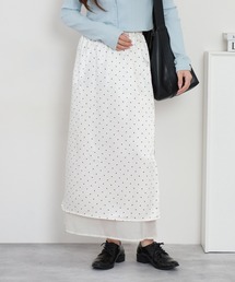 RME.（アールエムイー）の「ドット柄シアーレイヤードロングスカート（スカート）」