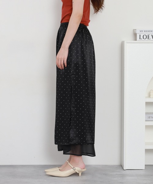RME.(アールエムイー)の「ドット柄シアーレイヤードロングスカート(スカート・レディース・ブラック/ホワイト・L/M/S)」の9枚目の写真