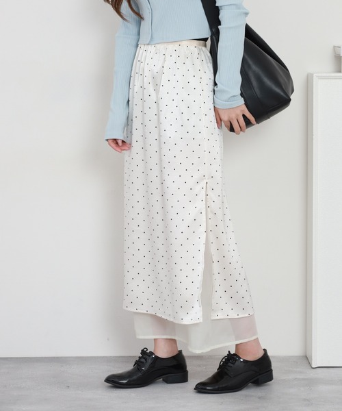 RME.(アールエムイー)の「ドット柄シアーレイヤードロングスカート(スカート・レディース・ブラック/ホワイト・L/M/S)」の20枚目の写真